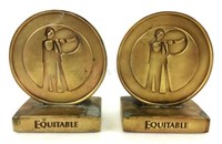 ' Equitable' Bronze Bookends