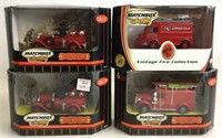 (4) Matchbox Vintage Fire Collection Models