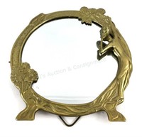 Art Nouveau Brass Vanity Table Mirror
