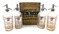 Vintage Browne's Mule Glass Bottles & Wood Crate