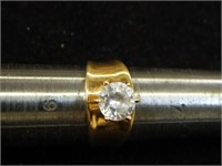 14KT Gold Ring W/Large CZ Stone