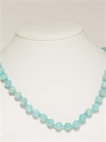 9N- Sterling Natural Amazonite Necklace -$553