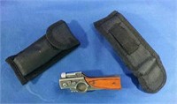 Rifle and Laser pocket knives in case new