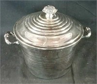 Antique bar ice bucket,  silver plated