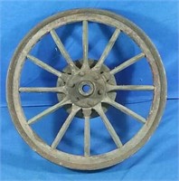 Antique 23" metal and wood spoke wheel
