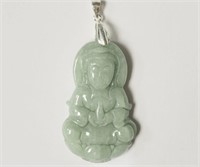 18N- Sterling natural jade buddha pendant -$350