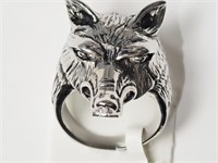 1N- Stainless Steel Wolf Ring -Size 10 -$60