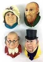 (4) Bossons Chalkware Caricature Busts