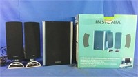 Insignia subwoofer with flat panel satellites for
