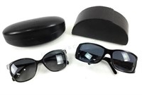 (2) Prada Women's Black Plastic Frame Sunglasses