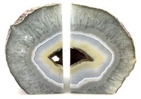 Crystal Agate Geode Bookends