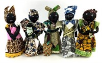 (5) Handmade Senegalese Cloth Dolls