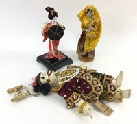 (3) Handmade Japan, Myanmar, India Dolls