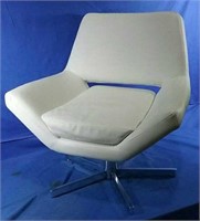 Swivel leather accent chair #2
