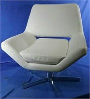 Swivel leather accent chair #1