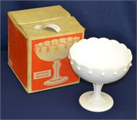Vintage Indiana Milkglass Compote in Original Box