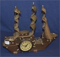 Vintage Wooden Ship Clock