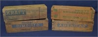 4 Vintage Wood Cheese Boxes