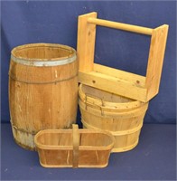 Old Nail Keg, Tool Box & Orchard Baskets