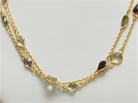 Sterling Silver & Gold Plated Gemstone Necklace