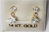 29N- 14k yellow gold cubic zirconia earrings -$210