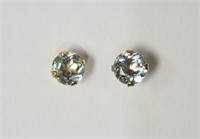 22N- 14k yellow gold aquamarine earrings -$210
