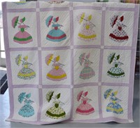Vintage Hand Sewn Queen Size Quilt