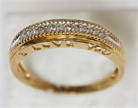 10kt Yellow Gold Diamond ''I Love You'' Ring