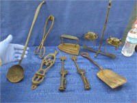 antique iron & metalware items (8 pcs)