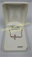 Sterling Rose Gold Cross W/ CZ Pendant Necklace