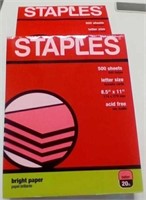 2 PC. Staples paper bright, Red 8-1/2" X 11"