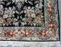 FINE SINO PERSIAN SILK AND WOOL AREA RUG