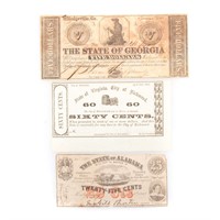 Three pieces of Confederate Currency