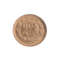 [Mexico] 20 Gold 2-Pesos, 1945 [restrikes]