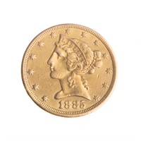 [US] 1885 $5 Coronet Gold Half Eagle