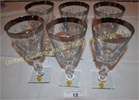 Tiffin Glass Imperial Forest (6) goblets