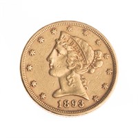 [US] 1893 $5 Coronet Gold Half Eagle