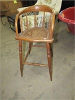 Antique Youth High Chair cane seat