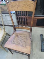 Press Back Cane Seat Chair