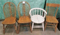 Lot of 4 AS IS Old Chairs