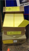 Three boxes of yellow labeling tags 1000 per box