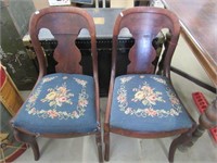 Pair of Burl Wood Dining Room Chairs