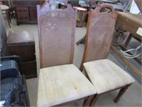2 Caned Back Dining Room Chairs