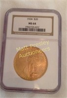 1924 $20 ST. GAUDENS 1 OZ. GOLD COIN