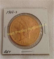 1902-S $20 LIBERTY 1 OZ. GOLD COIN AU+