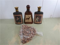 (3) Decanters & a Bag of Corks