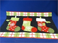 Hooked Christmas Rug, Stocking Design