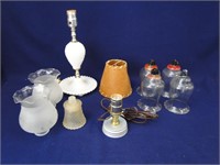 Vintage Lamp, Shades and More 10 items