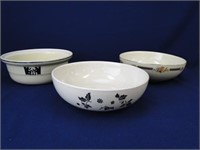 Large Hall's Kitchenware Serving Bowls - 3 items