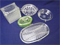 Decorative Glass Serving Containers - 6 items